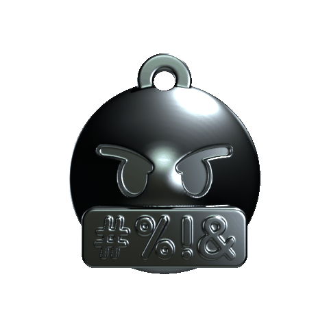 angry cursing emoji chain necklace