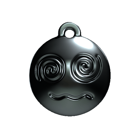 swirly eyed emoji chain necklace